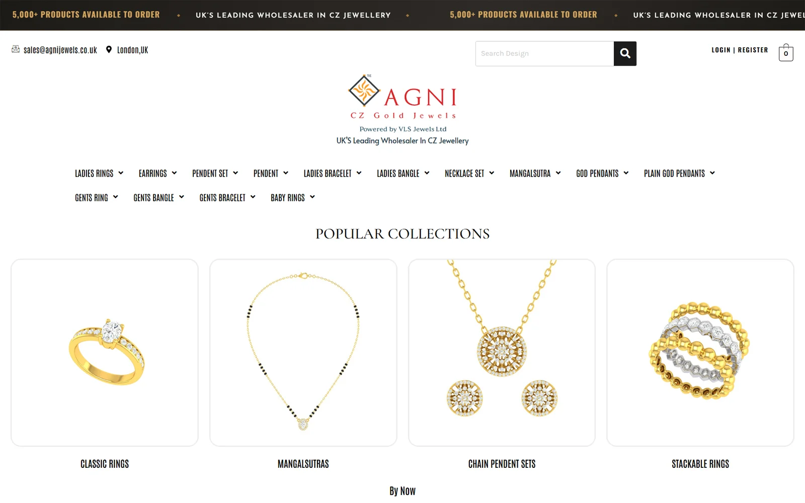 Agni Jewels B2B trade jewellery website