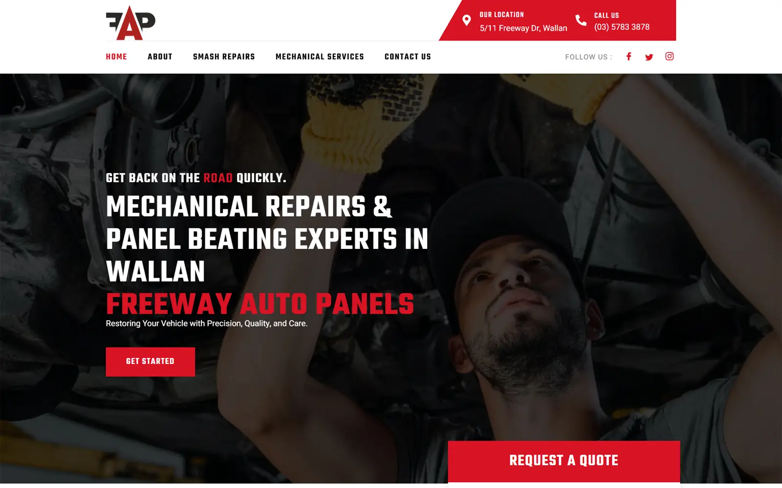 Freeway Auto Panels vehicle repair and restoration website